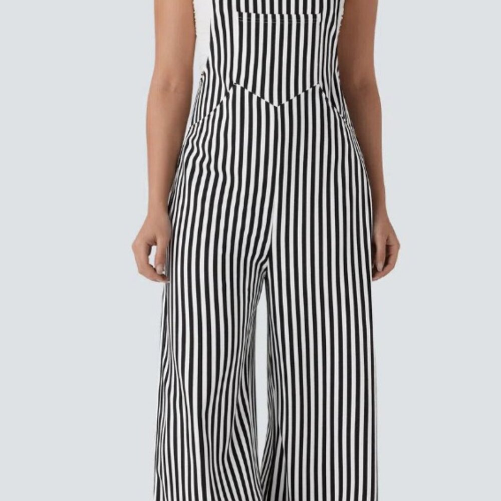 Super Cute, Super Fun Halara Overalls/ Jumpsuit Black and White Stripes